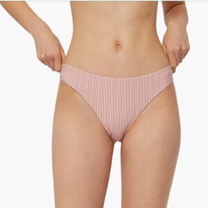 Onia Lily Seersucker Red and White Striped Bikini Bottom Sz S